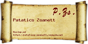 Patatics Zsanett névjegykártya
